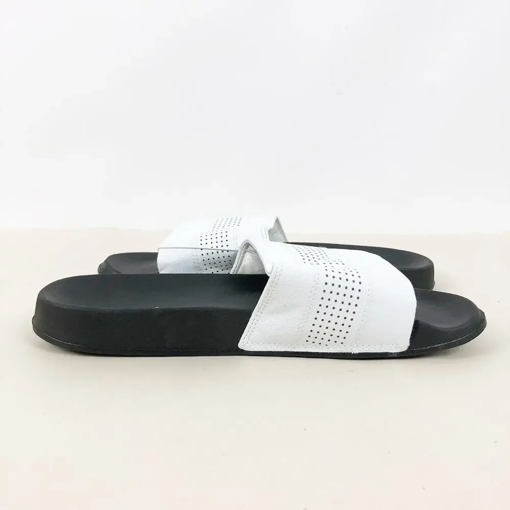 Abound Womens Sloane Sandals Size 8 Black White Pool Slides Slip-On NWOB